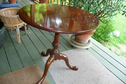KITTINGER  Queen Ann Mahogany revolving  Tilt Top Tea Table Cover