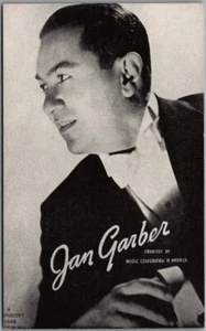 Vintage JAN GARBER Postcard Arcade Card Violinist / Big Band Leader UNUSED 1930s - Bild 1 von 2