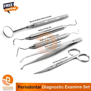 Kit de examen de higienista dental UNC15 Sonda Explorer 23 nabers sonda 2N juego de sutura de goma - Imagen 1 de 6