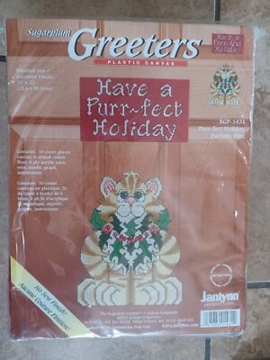 Counted Cross Stitch Kit Christmas Cat Ornament (New) Janlynn/Sugarplum Greeters - Image 1 of 2