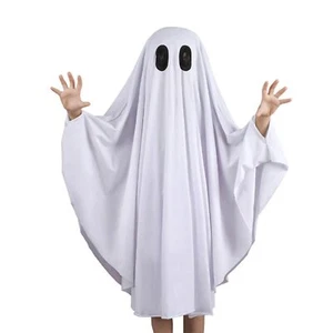 Unisex Kid Ghost Costume Girl Halloween Fancy Dress Cosplay Boy White Boo Gho... - Picture 1 of 8