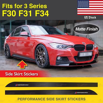 Pegatinas de faldón lateral de rendimiento MATE vinilo calcomanía adorno para BMW F30 F31 F34 serie 3 Foto 1 de 4