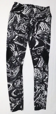 Reebok Women's Small (S) Black White Swirl Ankle Athletic Leggings - Image 1 of 4