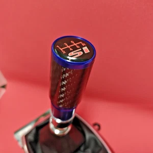 BLUE CARBON SI 6S JDM STICK SHIFT GEAR KNOB for CIVIC MK8 MK9 MKX FK8 FL5 ACCORD - Picture 1 of 6