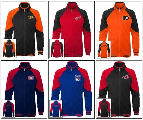 Outerstuff NHL Youth Girls Faceoff Full Zip Jacket - Hockey Jacket Coat Cover