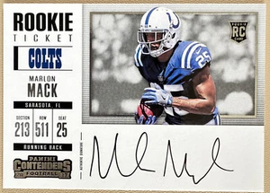2017 Panini Contenders #354 Rookie Ticket Marlon Mack Colts Auto Variation - Bild 1 von 6