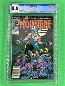 Wolverine #1 (1988) Marvel Comics CGC 8.0 White Pages 1st Wolverine as Patch - Picture 1 of 3