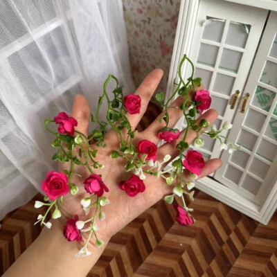 3PC 1:12 1/6 Scale Dollhouse Miniatures Flower Vine Garden Accessories Plastic - Image 1 of 4