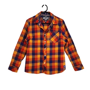 Vintage Body Glove Girls Size L Flannelette Button Up Check Long Sleeve Shirt - Picture 1 of 10