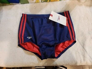 NEW! SPEEDO POLY MESH SQUARE LEG TRAINING BOY'S SUIT. Color Navy/red Size 26. - Picture 1 of 6