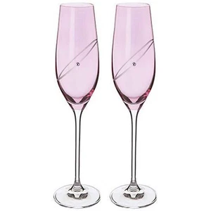 Dartington Champagne Flutes Celebrate Ruby Pink 210ml SET of 2 - Picture 1 of 5