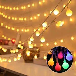 3M / 6M LED Lichterkette Kugel Partylichterkette Deko Innen Außen Batterie IP44 - Bild 1 von 18
