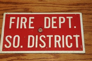 Feuerwehr So. Bezirksschild Vintage Metall Alu Schild schwarz gebrauchter Zustand** - Bild 1 von 6