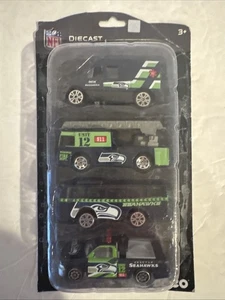 Seattle Seahawks Druckguss Fahrzeug 4 Stück NOS Krankenwagen Feuerwehrauto Bus Abholung RAR - Bild 1 von 6