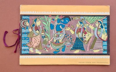 Estampillas postales indias, series de santos y poetas. Folleto de presentación - 1952. Foto 1 de 4