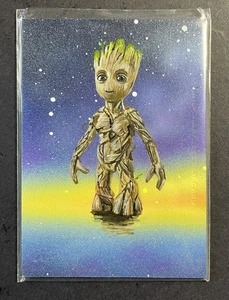 Groot 1/1 Sketch by CADE 2024 Finding Card Marvel Guardians of the Galaxy - Picture 1 of 2