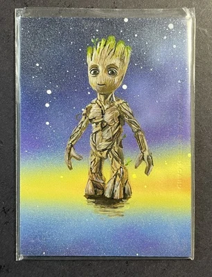 Groot 1/1 Sketch by CADE 2024 Finding Card Marvel Guardians of the Galaxy - Image 1 of 2