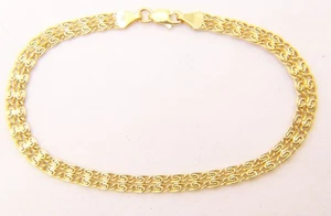Beautiful 14 K Yellow Gold Shiny Snail Link Scroll Link 7” Italian Bracelet - Picture 1 of 16