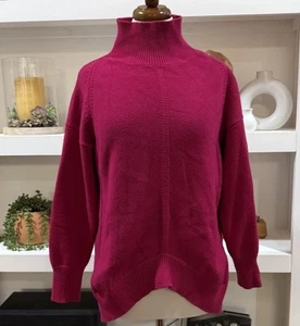 Maeve Anthropologie Sweater Womens Small Pink Mock Neck Pullover Knit Ribbed Top - Picture 1 of 5