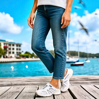 RYKA White Low Back Slide Sneaker Mule Clog Womens 5.5 - Image 1 of 4