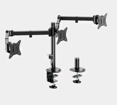 VonHaus Triple Monitor Stand Clamp for 17-27" Screens, 3-Screens Monitor Mount - Image 1 of 4