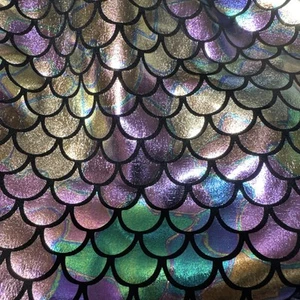 Sparkly Scale Mermaid Fabric Multicolor Stretchy Fish Scale Iridescent - Picture 1 of 6