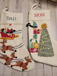 West Elm/Pottery Barn Kinder Filz Weihnachtsstrumpf monogrammiert Mama - Papa - Bild 1 von 2