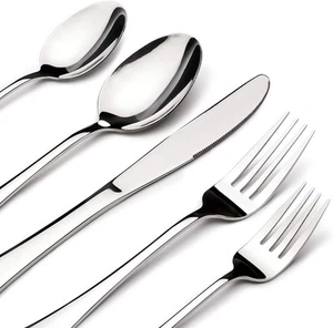 60 Stück Silberbesteck Set für 12, Schwerlast Edelstahl Besteck Utensilien... - Bild 1 von 7