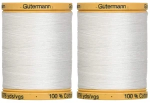 2-Pack - Natural Cotton Thread Solids 876 Yards Each - White (800C 5709) - Picture 1 of 1