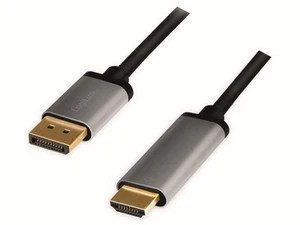 LOGILINK DisplayPort-Kabel CDA0107, DisplayPort/HDMI, Alu, 4k, 2 m - Bild 1 von 1