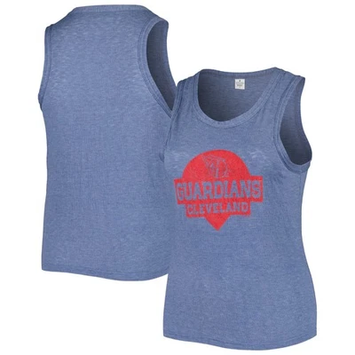 Women's Soft as a Grape Navy Cleveland Guardians Plus Size High Neck Tri-Blend - Image 1 of 3