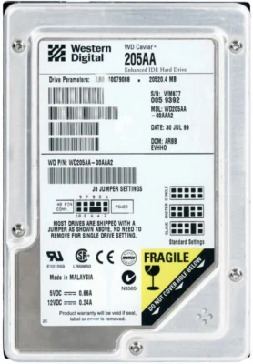 Western Digital WD Caviar 205AA 20.5GB 5400 RPM 2MB ATA 3.5'' Inch - Image 1 of 3