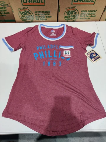 New MLB Philadelphia Phillies Women's Official Pocket T-Shirt, Multiple Sizes! Cover