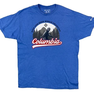 Columbia Blue Big Logo Short Sleeve T-Shirt Size Men's XL - Picture 1 of 12