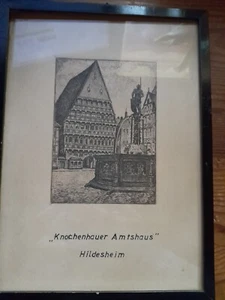 "Knochenhauer Amtshaus", Hildesheim, Radierung / Limitierte Auflage, gerahmt - Bild 1 von 3