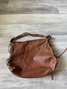 Banana Republic Brown Genuine Leather Hobo Shoulder Bag Handbag XL - Picture 1 of 13
