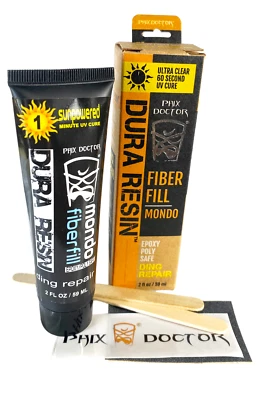 Phix Doctor Dura Resin UV Epoxy/Poly Ding Resin Fiberfill Surfboard Repair Kit