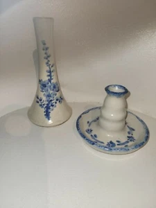 Vintage homestead Art Pottery CANDLE HOLDER -Floral / small vase - Picture 1 of 11