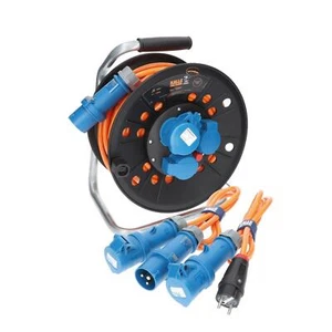 Tambour câblé camping H07BQ-F 2,5 mm2 25 m + adaptateur CEE + CEE/Schuko Womo Caravan - Photo 1/10