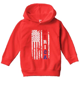 Merica USA Flag - United States 4th Of July America Toddler/Youth Hoodie - Picture 1 of 12