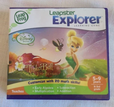 Leapster Explorer Learning Game TinkerBell & the Lost Treasure 5-9 Math LeapFrog - Image 1 of 4