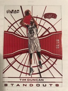 Tim Duncan 2015-2016 Panini Clear Vision Standout Red #9 67/99 Spurs 🔥🔥🔥