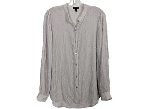 Eileen Fisher light purple velvet long sleeve button up high low blouse sz S P - Picture 1 of 9