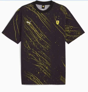 Puma Ferrari Race AOP Shield Tee Black - Picture 1 of 7
