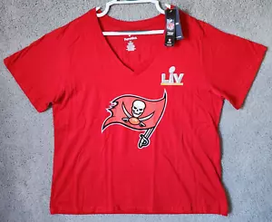 NEW Fanatics Women's S/S V Neck T Shirt Tampa Bay Buccaneers Tom Brady #12 Sz 2X - Picture 1 of 12
