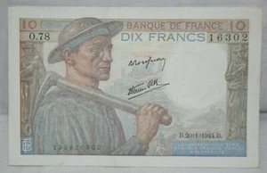 BILLETE FRANCIA 10 FRANCOS SEGUNDA GUERRA MUNDIAL 20.1.1944. P 99c - Imagen 1 de 2