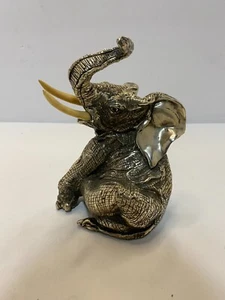 D'Argenta Mexico Silver $487 Elephant Figurine Sitting - Picture 1 of 9