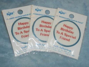 2 Russ Berrie Personalized Patch Pals Happy Birthday to a Special Friend Card - Picture 1 of 1