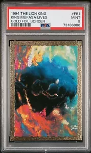 Skybox Lion King Mufasa Lives 1994 borde de lámina dorada #FB1 Disney PSA 9 Low Pop 2 - Imagen 1 de 2
