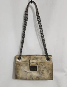 Bolso Bandolera Frye Ella Doble Asa Dorado y Plateado Metálico Bolso de Mano Cartera  - Imagen 1 de 8